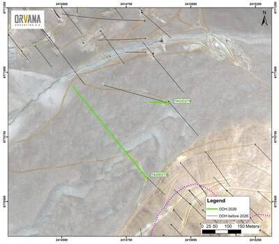 Image 3. Taguas Property – FY2026 Drilling Campaign Area (CNW Group/Orvana Minerals Corp.) Image 3. Taguas Property – FY2026 Drilling Campaign Area (CNW Group/Orvana Minerals Corp.)