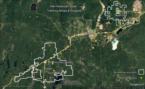 Pan American Timmins Property Map