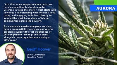 Aurora deepens its impact for Veterans across Canada.