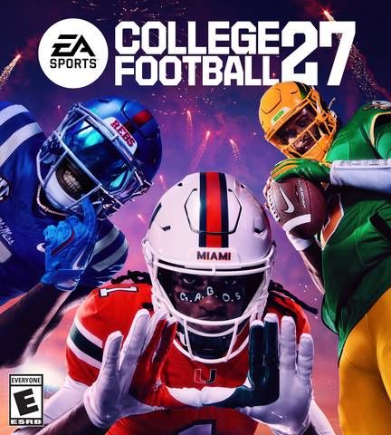 Standout athletes Kewan Lacy, Malachi Toney and Dante Moore on the cover of College Football 27.