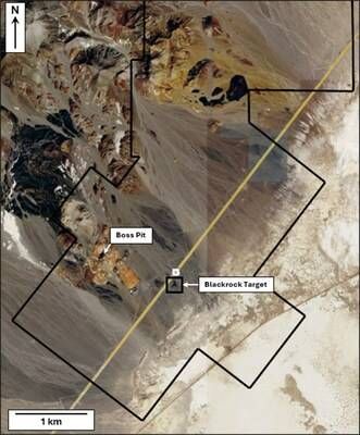 Plan map of the Castle Zone at the south end of the Eastside land position showing the location of the Blackrock Target outcrop (CNW Group/A2 Gold Corp) Plan map of the Castle Zone at the south end of the Eastside land position showing the location of the Blackrock Target outcrop (CNW Group/A2 Gold Corp)