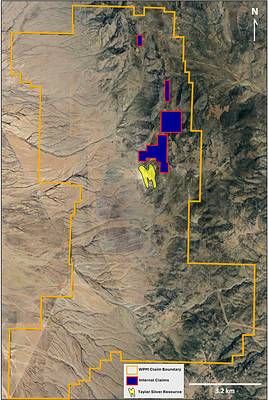 Taylor District Claim Map showing the newly acquired RT/JO Claims and the resulting consolidation of the district under a single operator.