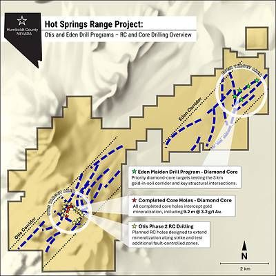 Figure 1. Hot Springs Range Project – Planned and Completed Drilling Figure 1. Hot Springs Range Project – Planned and Completed Drilling