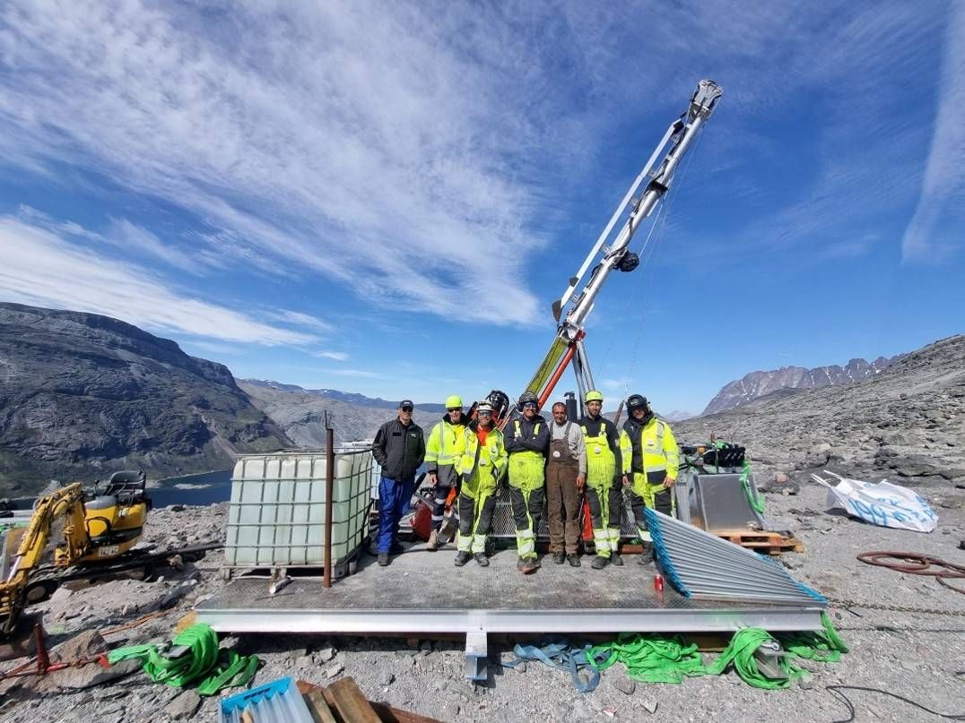 60 Degree North drill crew, CRML geologist, and GMO safety officer