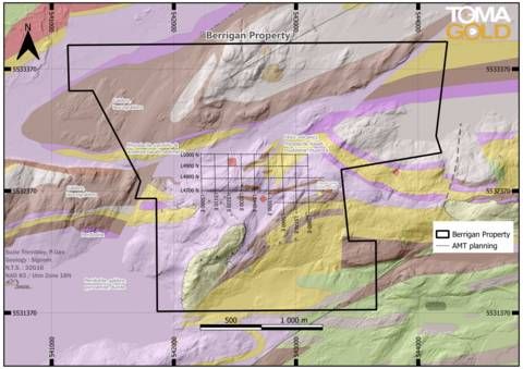 Figure 1: AMT survey on the Berrigan Mine Project