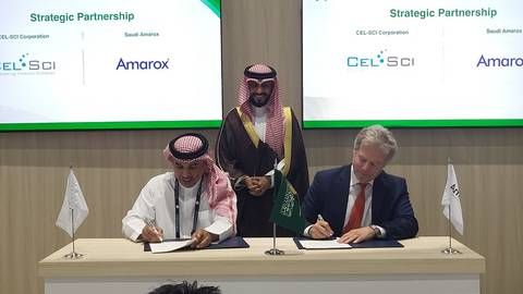 CEL-SCI and Saudi Amarox sign landmark agreement at BIO 2026 to advance U.S.-Saudi cooperation in cancer care.