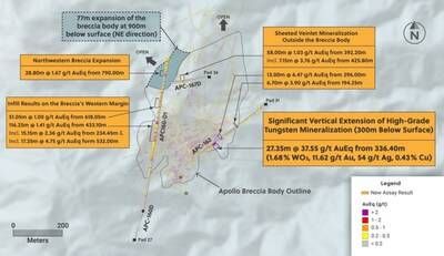 Figure 2: Plan View of the Apollo System Highlighting Drill Holes Announced in this Release (CNW Group/Collective Mining Ltd.) Figure 2: Plan View of the Apollo System Highlighting Drill Holes Announced in this Release (CNW Group/Collective Mining Ltd.)