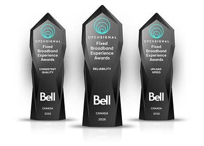 Bell wins Opensignal awards for Canada's Most Reliable Internet, Canada's Most Consistent Internet Quality and Canada's Fastest Internet Upload Speeds