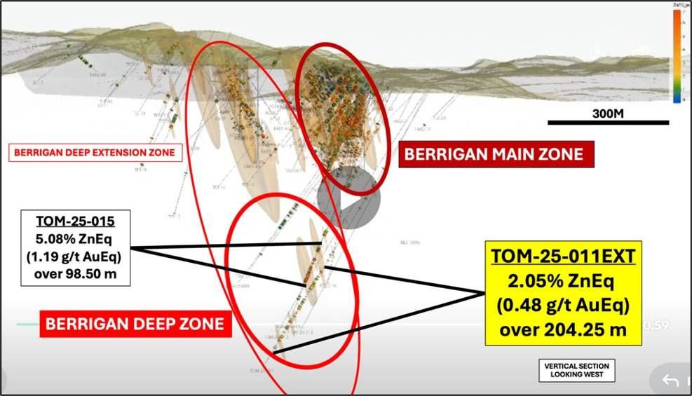 Vertical section of Berrigan Deep Zone, looking west