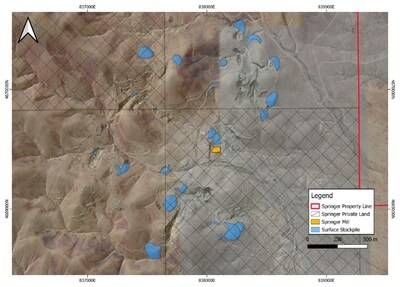 Figure 5. Identified stockpiles of variable grade at Springer. (CNW Group/Blue Moon Metals) Figure 5. Identified stockpiles of variable grade at Springer. (CNW Group/Blue Moon Metals)