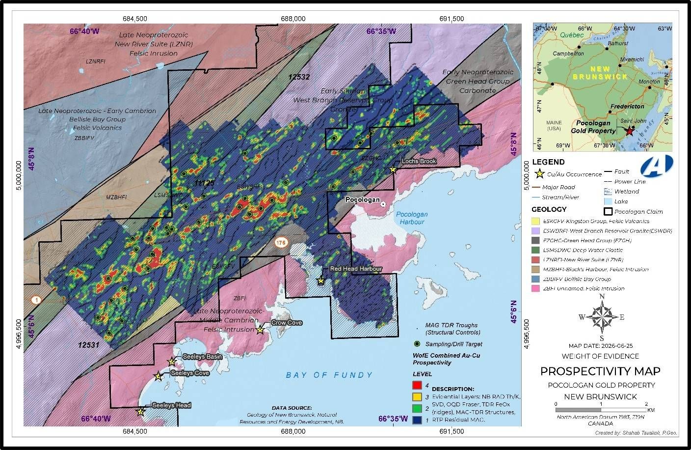 Figure 2 Central Pocologan Combined Cu-Au Prospectivity map