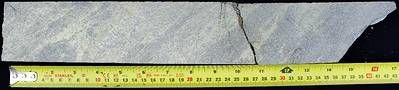 Figure 2: A higher copper grade section from CMR26-199 showing abundant chalcopyrite mineralization.[1]