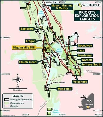 Figure 7: Greenfield exploration targets in the Southern Goldfields