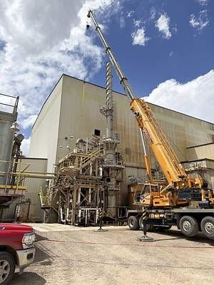 Figure 4: Demolition of the autoclave off-gas system in preparation for the installation of a new mercury capture system. Figure 4: Demolition of the autoclave off-gas system in preparation for the installation of a new mercury capture system.