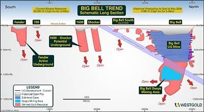 Figure 5: Big Bell Trend Long Section