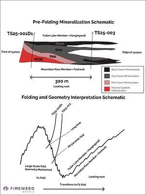 Figure 2 Highly Schematic Geological Interpretations of Tom South