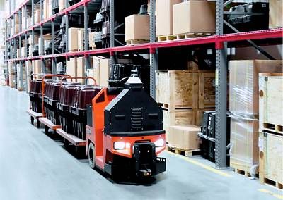 The DriveMod Autonomous Tugger by Cyngn tows up to 12,000 lbs.