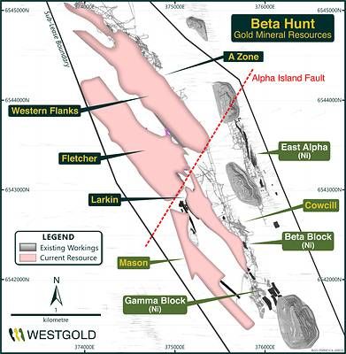 Figure 8 – Beta Hunt Mineral Resource Schematic Plan View FY26