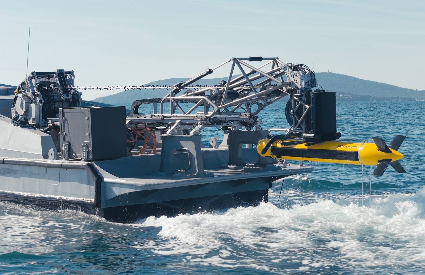 Kraken's KATFISH deploying from a USV
