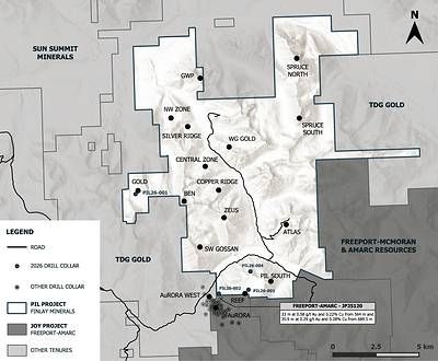 Figure 1 - PIL Property Map with 2026 Drill Collar Locations