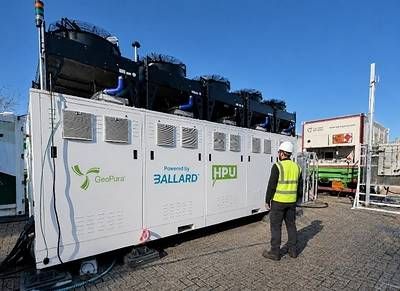 GeoPura's category defining HPU2™, 500kW system containing Ballard Fuel Cell Modules.