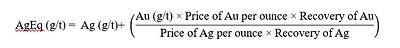 Silver equivalency formula Silver equivalency formula