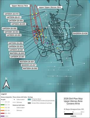Figure 2: Atenas Zone 2026 Drill Plan Map Figure 2: Atenas Zone 2026 Drill Plan Map