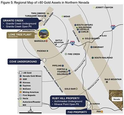 Figure 5: Regional Map of i-80 Gold Assets in Northern Nevada Figure 5: Regional Map of i-80 Gold Assets in Northern Nevada