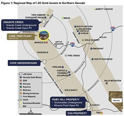 Figure 1. Regional Map of i-80 Gold Assets in Northern Nevada Figure 1. Regional Map of i-80 Gold Assets in Northern Nevada