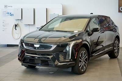 New GM vehicle charging at the dealership.