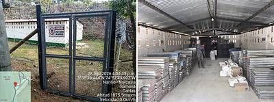 Figure 2. Core shack and boxes storing historical drill cores.