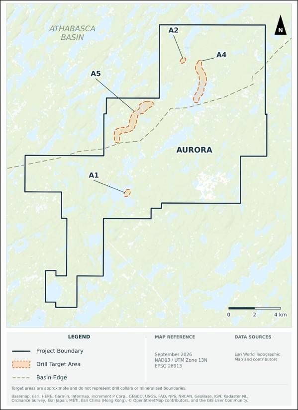 The Aurora Project drill target areas