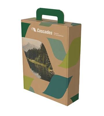 Packaging made with Cascades lithoURB paperboard.