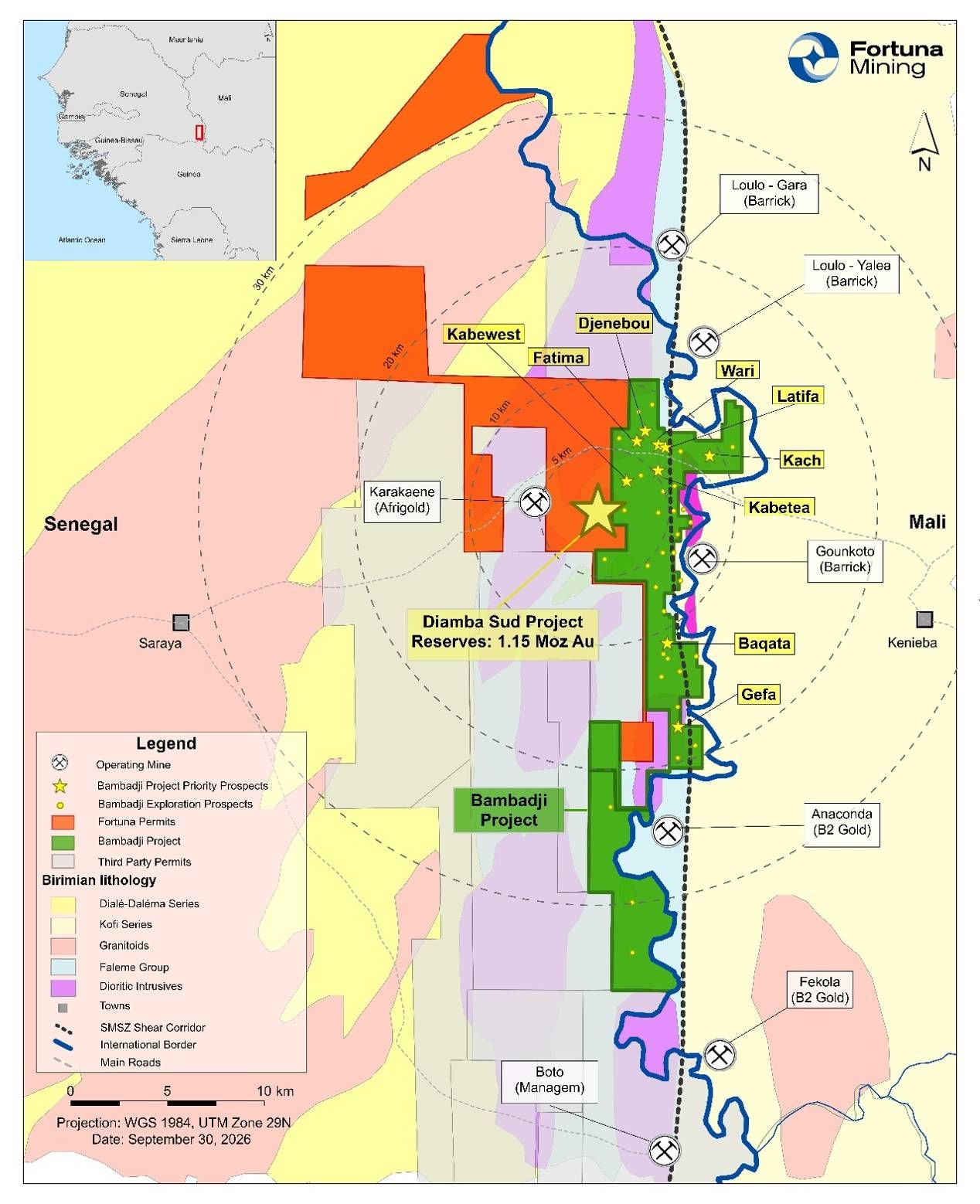 Figure 3: Bambadji Gold Project: Location of Exploration Targets