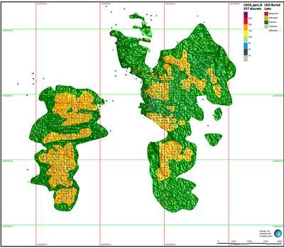Figure 6. Plan View – Laguna Salada Mineral Resource Model (Indicated & Inferred). Figure 6. Plan View – Laguna Salada Mineral Resource Model (Indicated & Inferred).