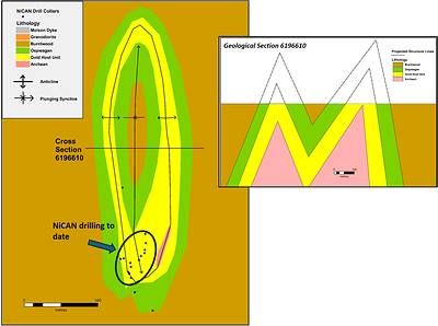 Figure 4: Close-Up Plan View of the Geology of the Horseshoe claim area Figure 4: Close-Up Plan View of the Geology of the Horseshoe claim area