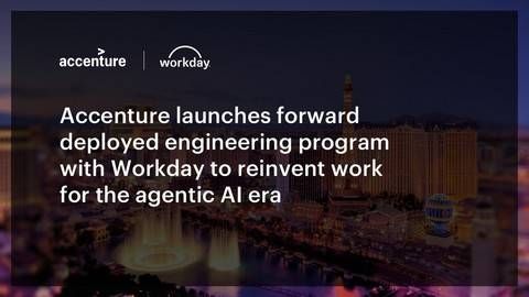 Accenture, in collaboration with Workday, the trusted agentic platform for HR, finance, and IT, today announced a joint forward deployed engineering (FDE) program to help organizations reinvent how work gets done in the age of AI.