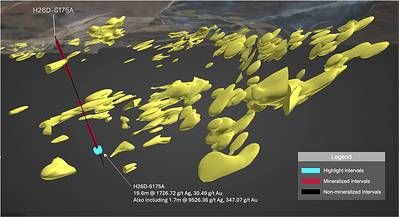 Figure 1, 1 g/t Gold Cutoff Grade Interpolants
