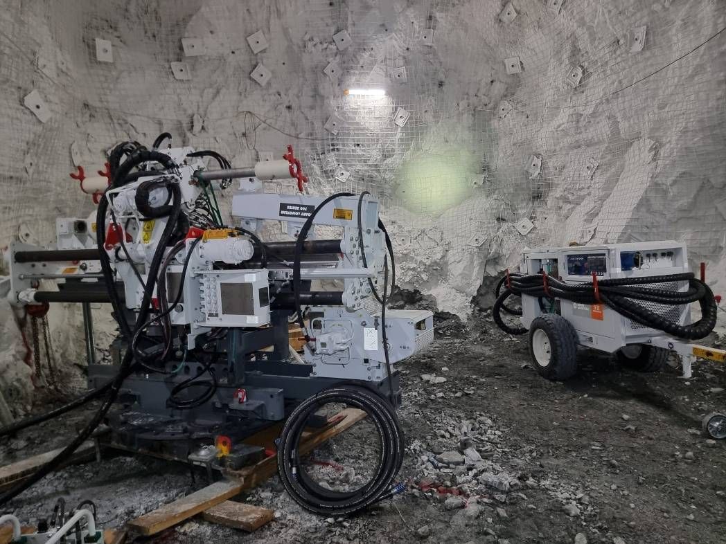 Figure 3. New Boart Longyear LM90 core drill underground at Tuvatu.