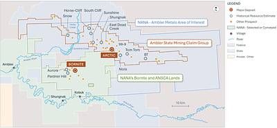 Figure 1: The Arctic and Bornite deposits within the Upper Kobuk Mineral Projects area that spans 190,929 hectares (471,796 acres)