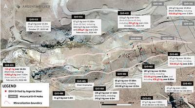 Figure 3. Plan map of the Mani target showing historical, recent and initial drill holes in the sector located 700-800 m south from Yaxtché Deposit. Figure 3. Plan map of the Mani target showing historical, recent and initial drill holes in the sector located 700-800 m south from Yaxtché Deposit.