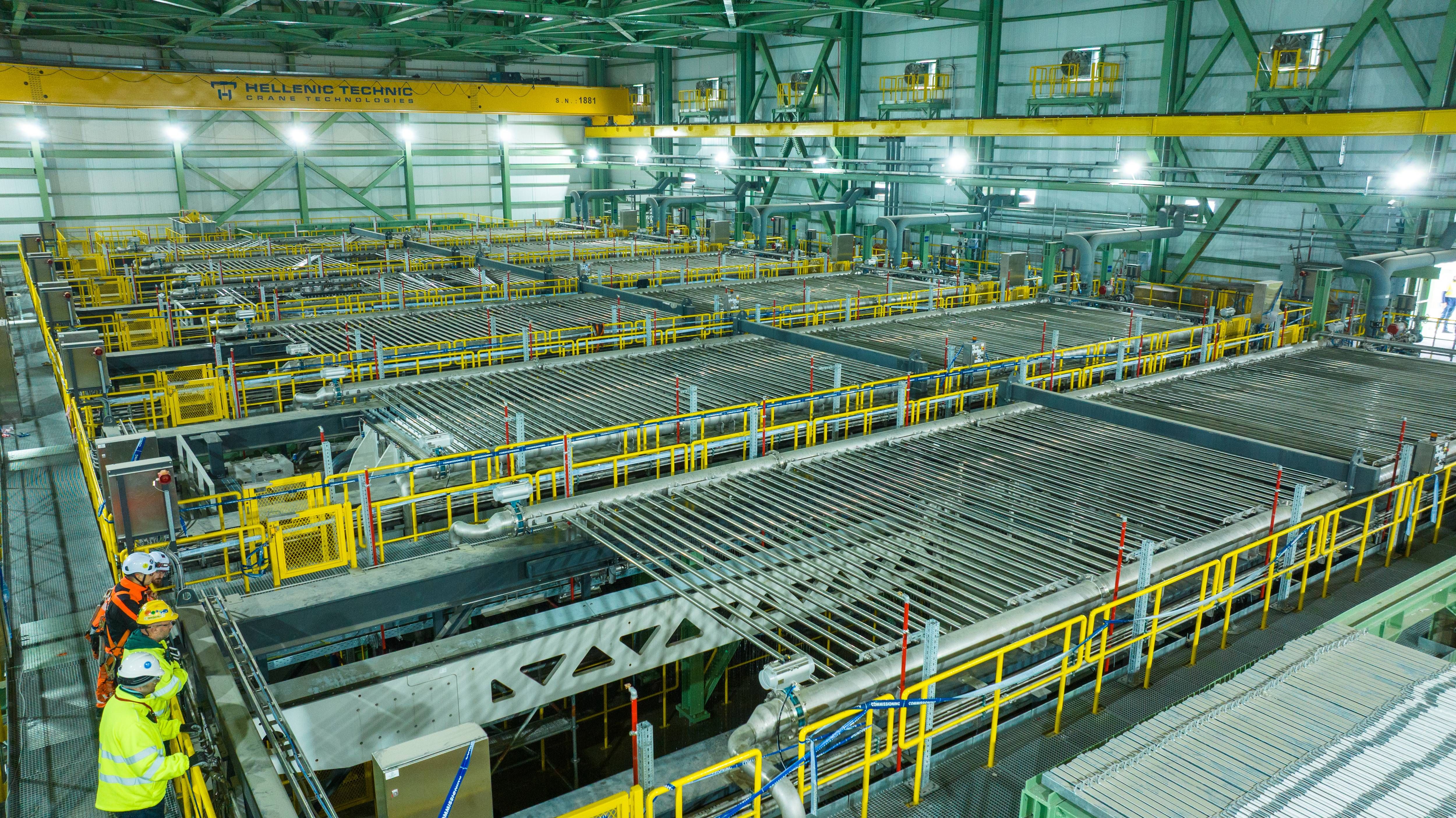 Filtered tailings building interior