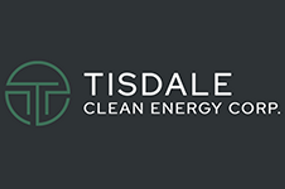 Tisdale Clean Energy to be Featured on Radius Research's Pitch, Deep Dive and Q&A Webinar