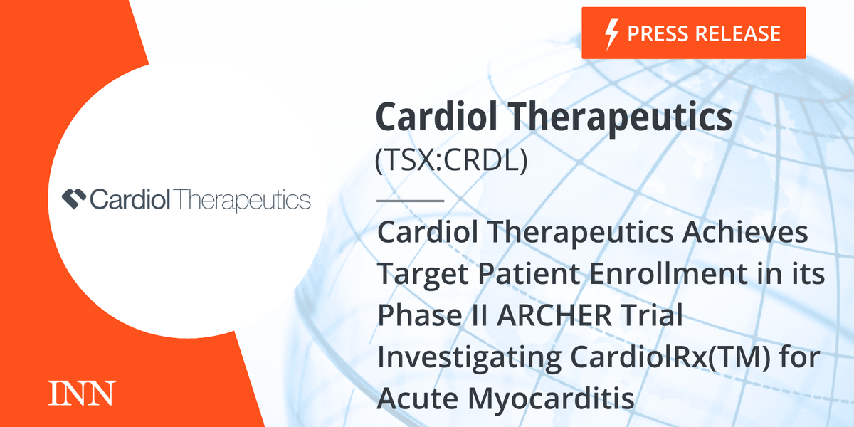 Cardiol Therapeutics Achieves Target Patient Enrollment in its Phase II ...