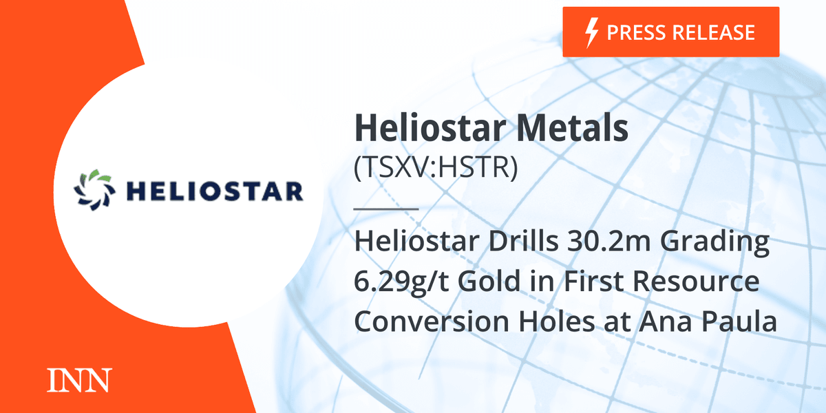 Heliostar Drills 30.2m Grading 6.29g/t Gold in First Resource ...