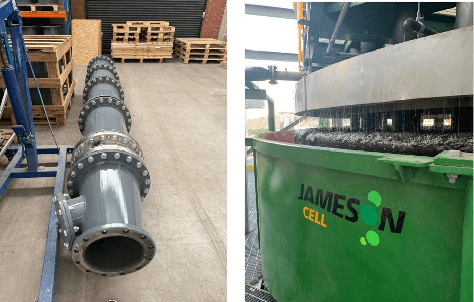 Figure 7: Aachen ® Reactor ready for shipment and Vendor Testwork Flotation Cells