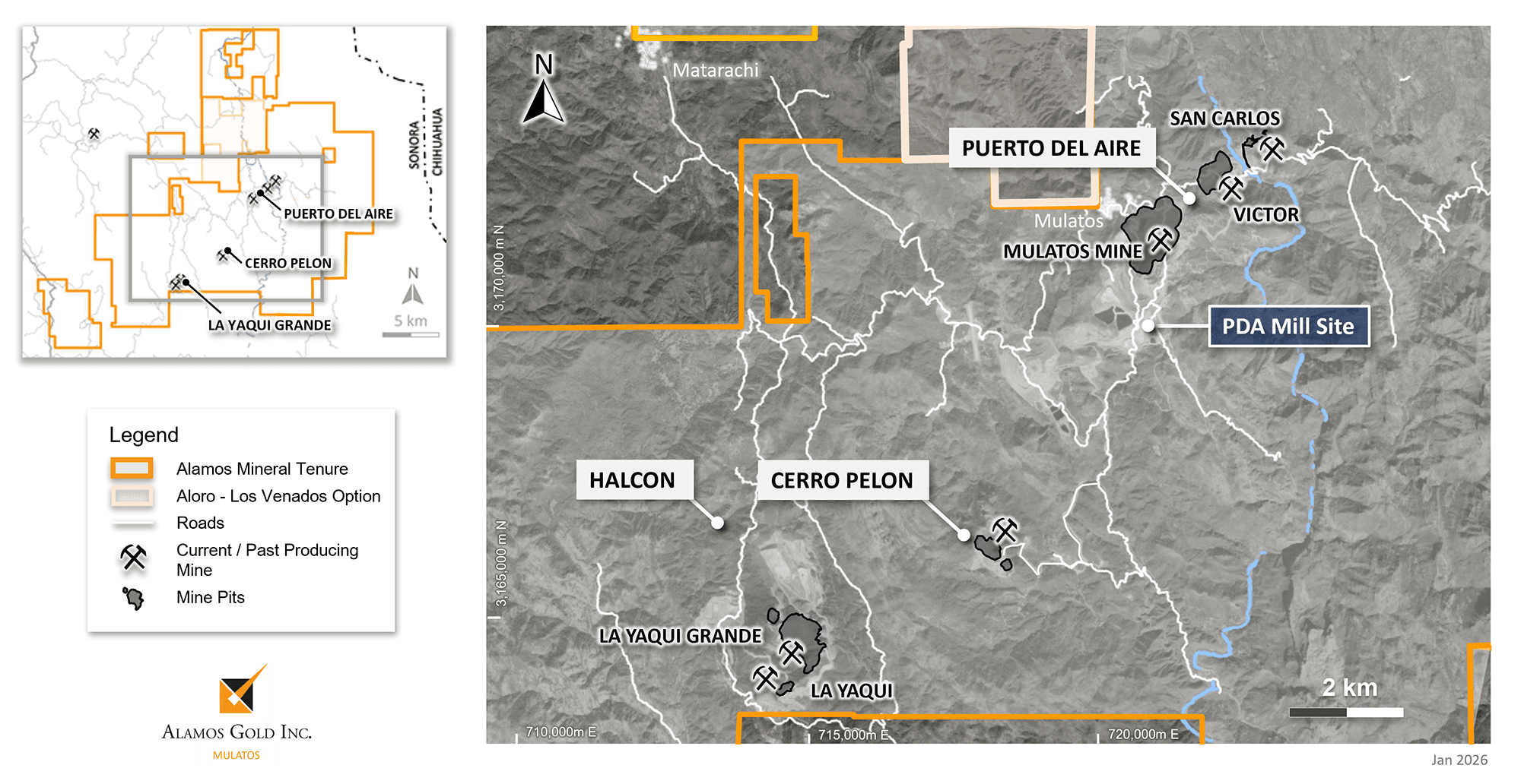 Figure 1 _Puerto Del Aire, Cerro Pelon, and Halcon Location Map, Mulatos District