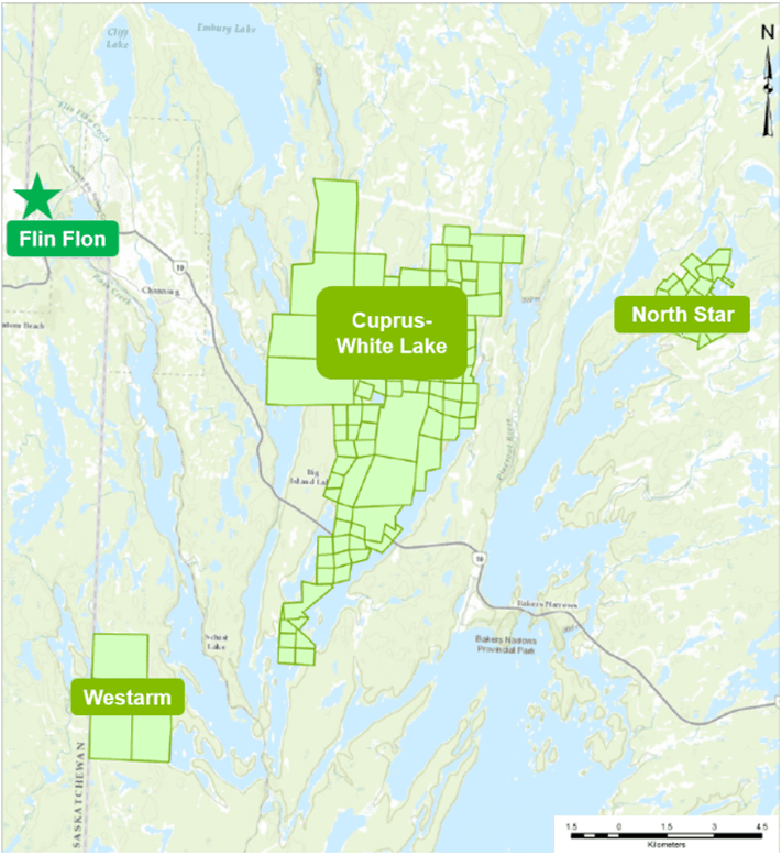 Map of Three Projects Selected for the Option Agreement