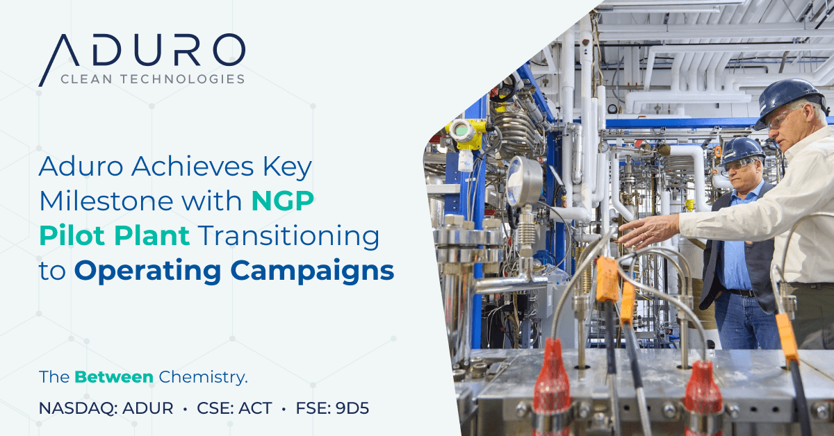 Aduro Pilot Plant Operating Campaigns