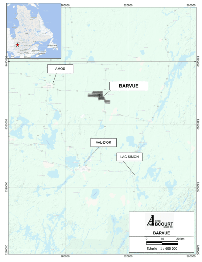General Location of the Barvue Property